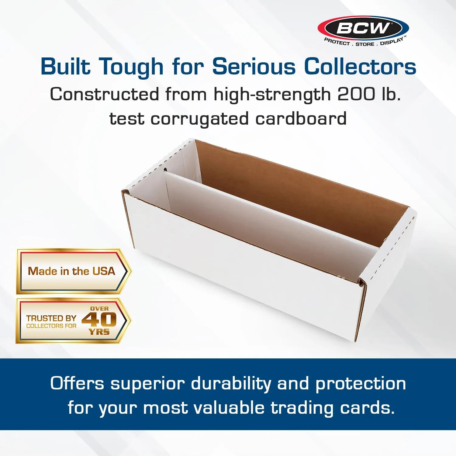 BCW Shoe Storage Card Box - 1 ct | Cardboard Box for Trading Cards, Gaming Cards, and Collectibles | Holds 1600 Standard Cards or 300 3x4 Toploaders | Gaming Card Organizer Box | Assembly Required