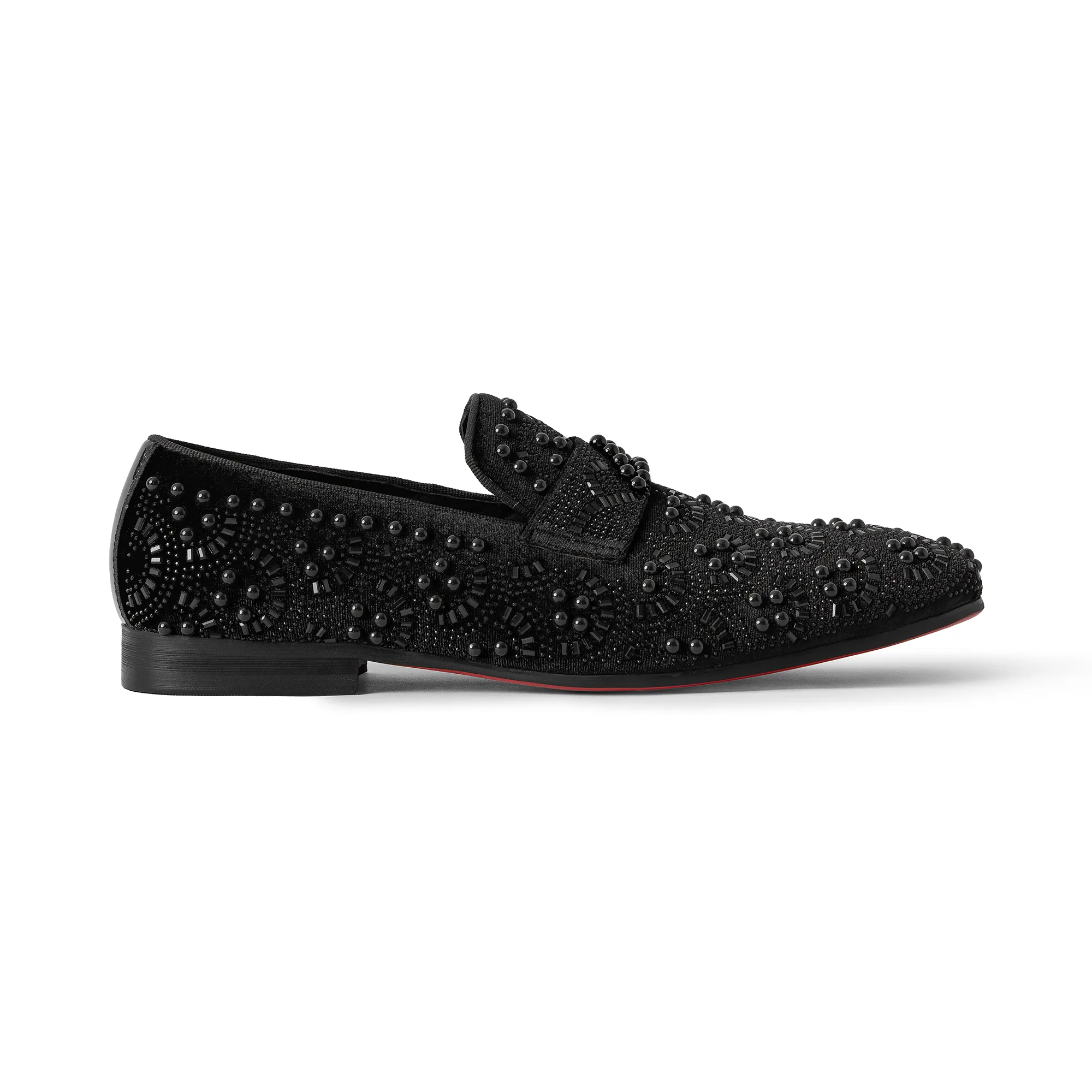 Berlin Rhinestone Pearl Loafers Shoes Black/Black