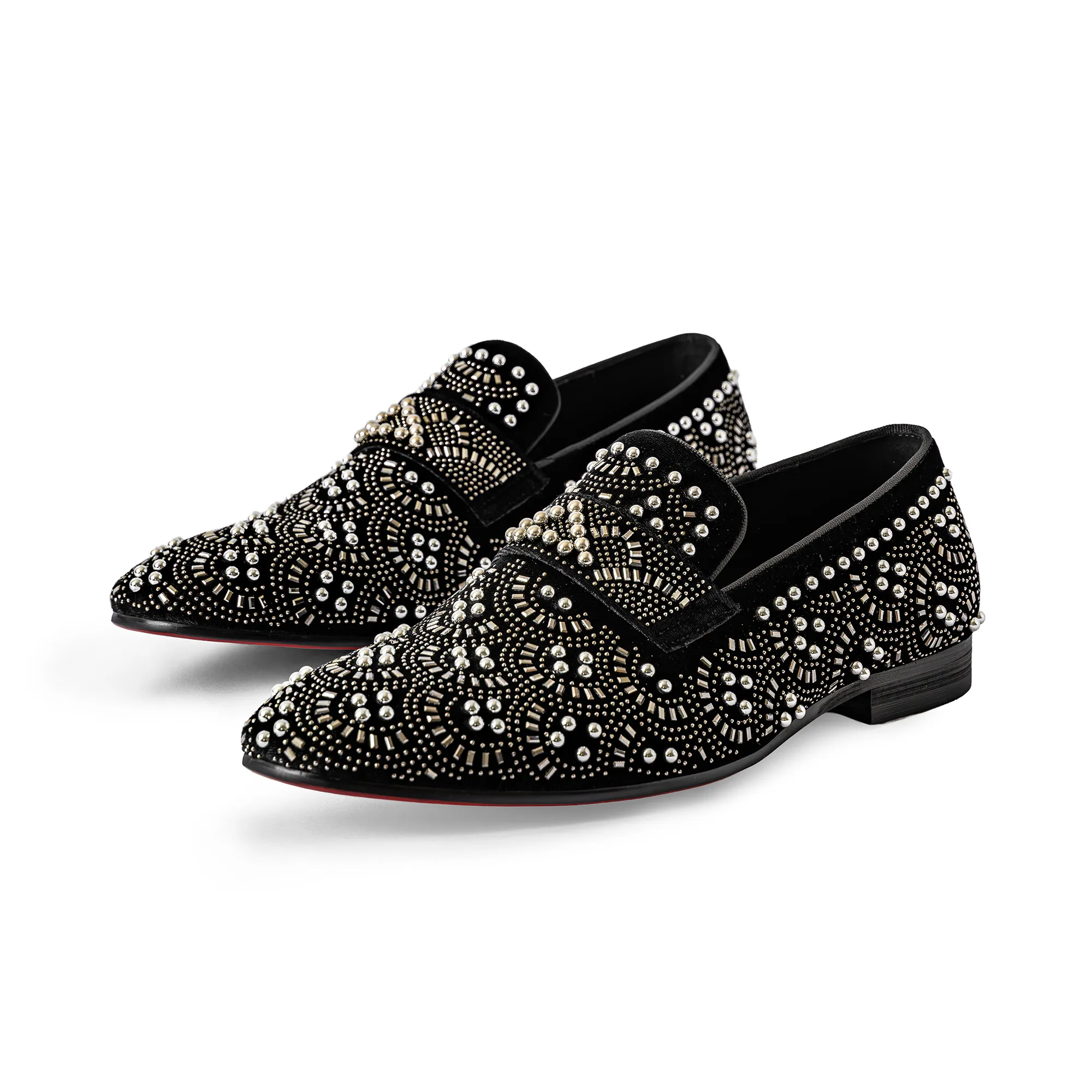 Berlin Rhinestone Pearl Loafers Shoes Black/Silver