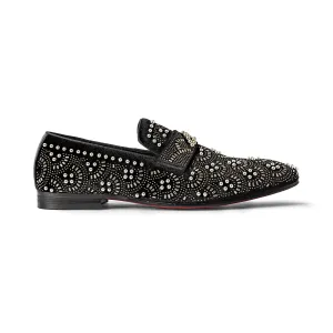 Berlin Rhinestone Pearl Loafers Shoes Black/Silver