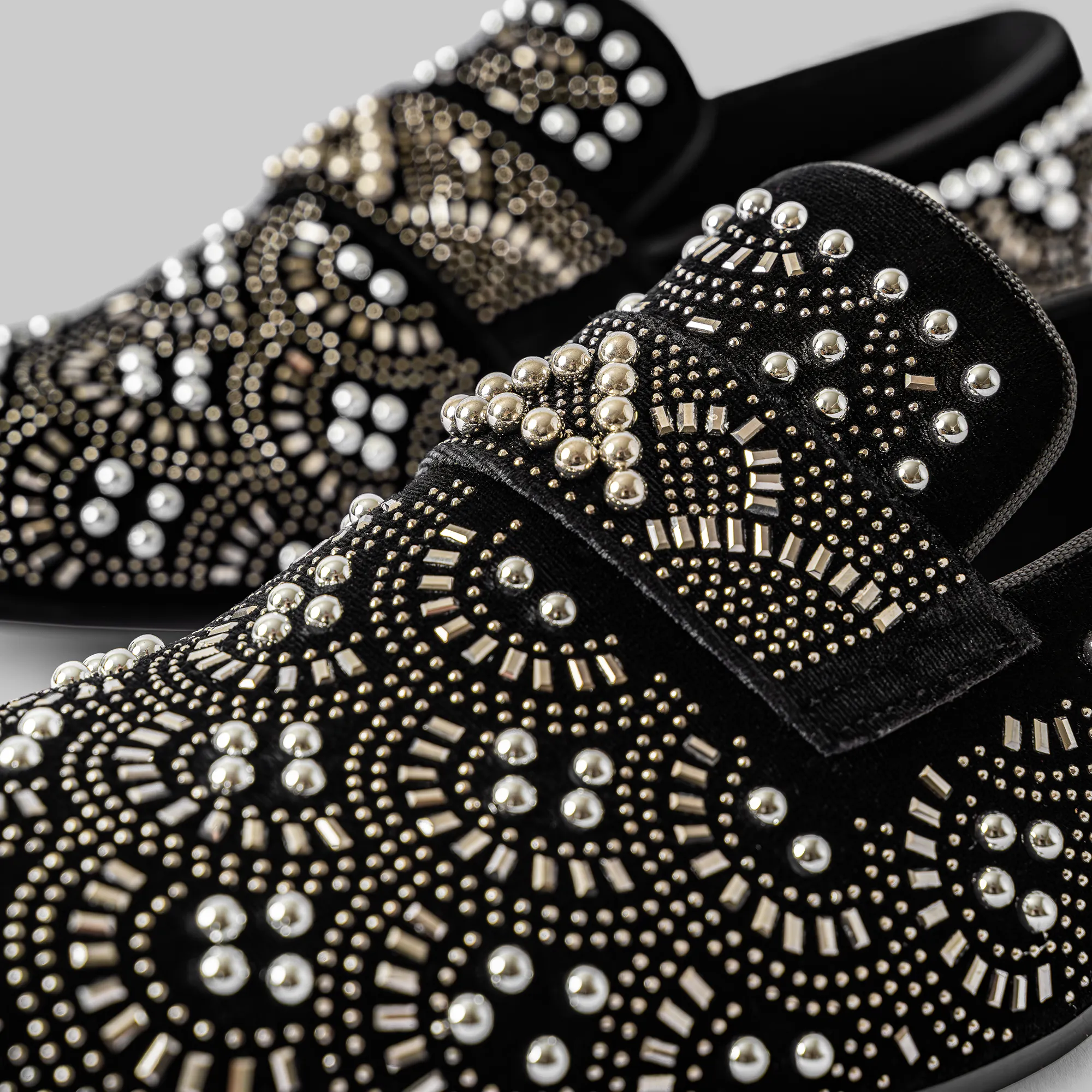 Berlin Rhinestone Pearl Loafers Shoes Black/Silver