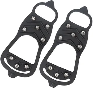 BESPORTBLE 1Pair Non Skid Crampon Shoe Covers for Snow Unisex Fall Ice Cleats Durable Black Winter Shoe Protection Easy to Wear for Sports and Casual Shoes