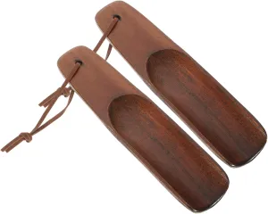 BESTYASH 2 Pcs 1 Set Household Shoehorns Practical High Heel Lifting Tools with Lanyard Portable Shoe Extractors for Easy Wear Great Seniors and Pregnant Women Random Color