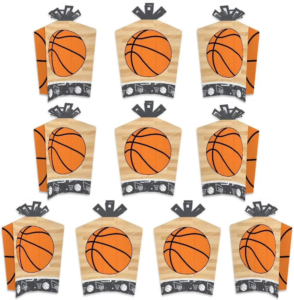 Big Dot of Happiness Nothin’ but Net - Basketball - Table Decorations - Baby Shower or Birthday Party Fold and Flare Centerpieces - 10 Count
