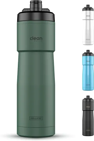 Bike Water Bottles | Insulated Bike Water Bottle | Easy Clean Nozzle, Easy Squeeze | Cycling Mountain Fitness Water Bottle | Gym Sport Bottle (Green)