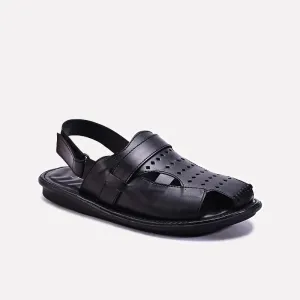 Black Comfy Roman Sandals For Men 0140976