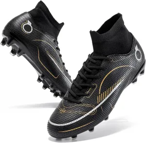 breooes Men’s Soccer Cleats Football Boots Professional Training Turf Mens Outdoor Indoor Sports Athletic Big Boy's Fashion Sneaker