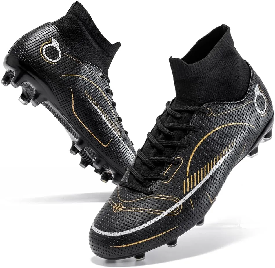 breooes Men’s Soccer Cleats Football Boots Professional Training Turf Mens Outdoor Indoor Sports Athletic Big Boy's Fashion Sneaker