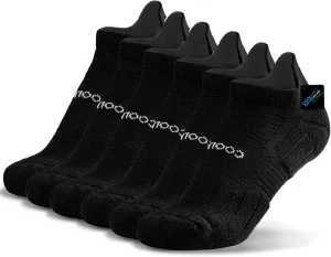 BRISIRA Coolmax Bamboo Viscose Compression Running Socks 3 Pairs Ankle Low Cut Athletic Anti Blister Cushioned Seamless