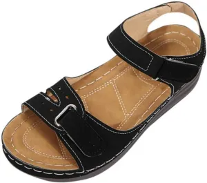 Brown Sandals for Women Hiking Comfy Sport Walking Sandal Outdoor Athletic Water Shoes with Three Adjustable Straps Beach Shoe