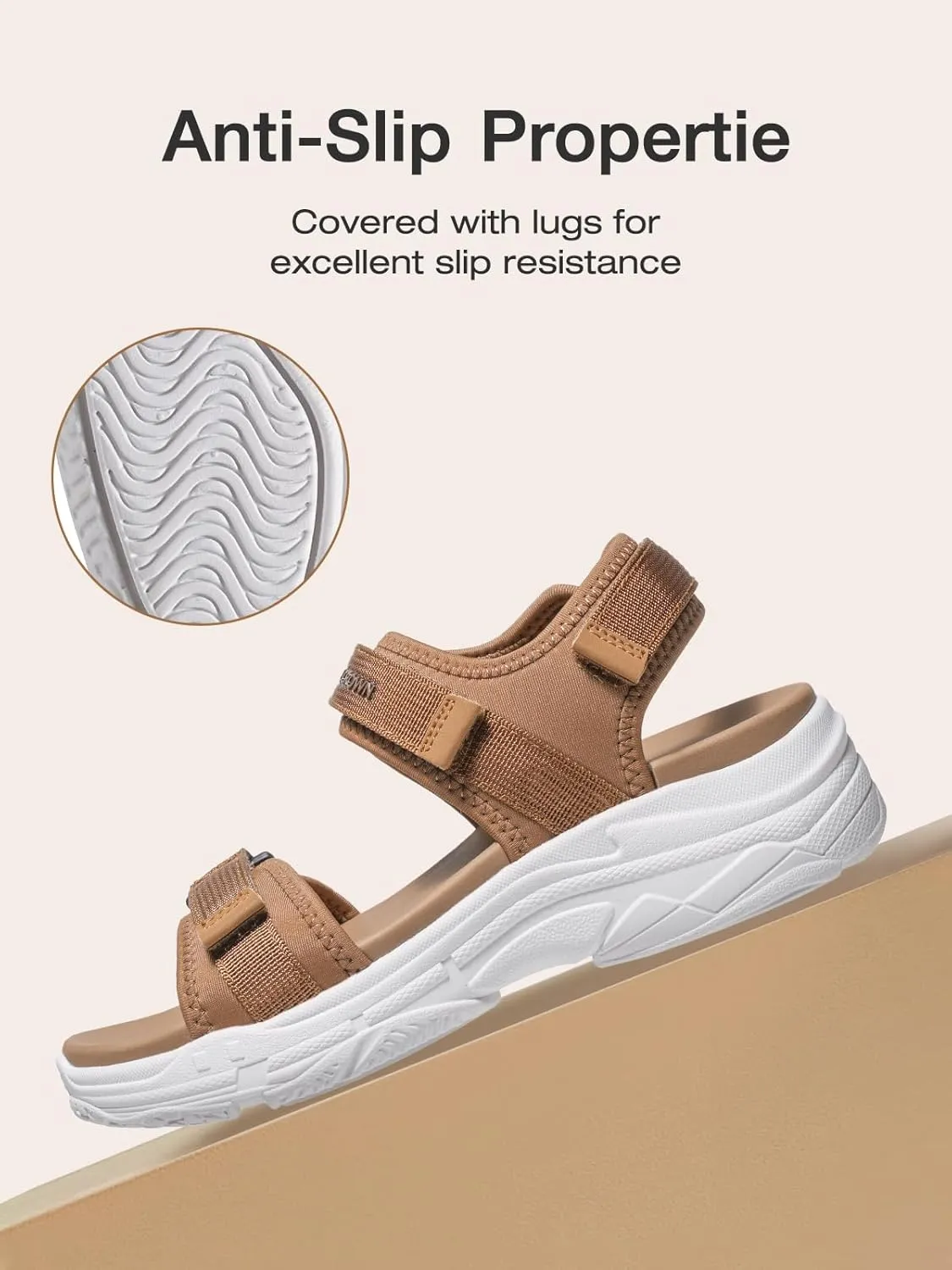CAMEL CROWN Women's Athletic Sandals Comfortable Outdoor Walking Waterproof Lightweight Girls' Platform Shoes Open Toe Arch Support