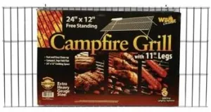 Campfire Grill Grid with Folding Legs, 12"x24"