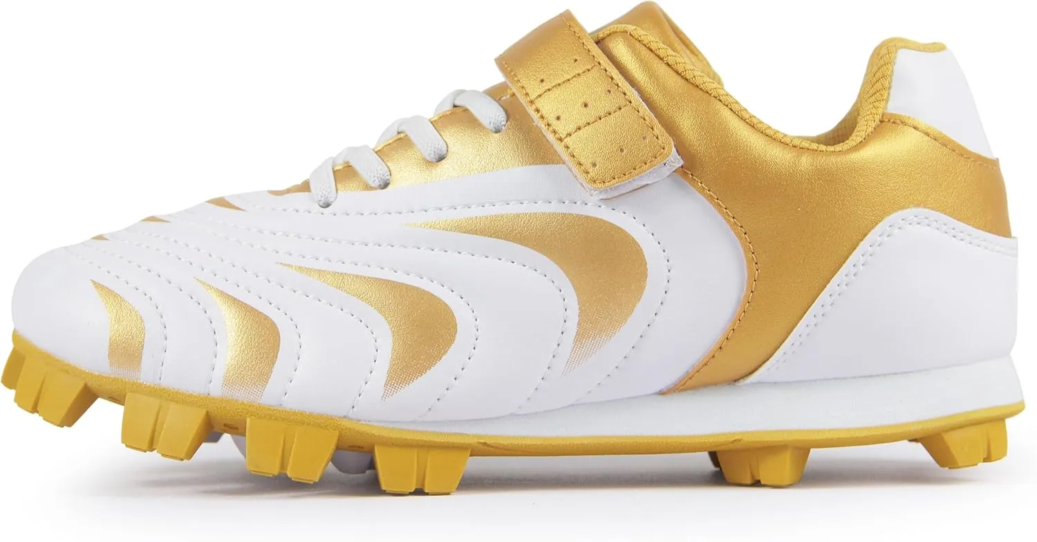 CAMVAVSR Unisex-Child Baseball Cleats Kids Softball Shoes for Boys Girls Rubber Molded Little Children Big Youth Sneakers Easy to Wear Sports Footwear