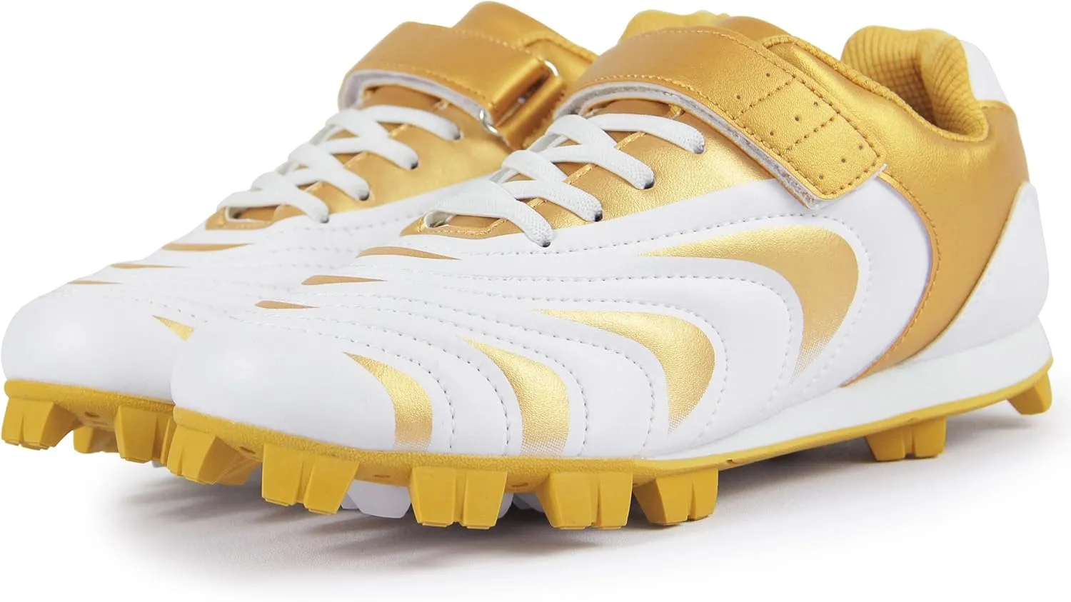 CAMVAVSR Unisex-Child Baseball Cleats Kids Softball Shoes for Boys Girls Rubber Molded Little Children Big Youth Sneakers Easy to Wear Sports Footwear