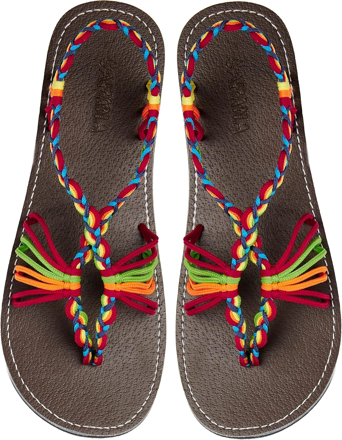 Capana Women's Flat Cork Sandals - Strappy Braided Bohemian Beach Sandals, Spring Casual Shoes, Comfy Boho Flats for Teen Girls – Cocoon