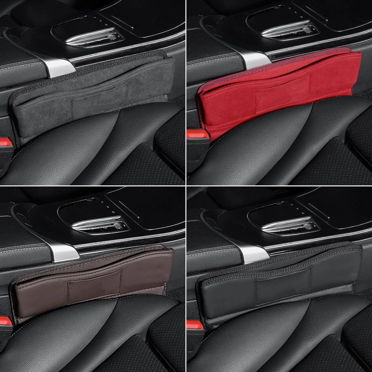 Car Seat Gap Filler Organizer for Peugeot RCZ (Facelift 2013) 2013 2014 2015, Car Seat Crevice Storage Box Car Accessories,Grey