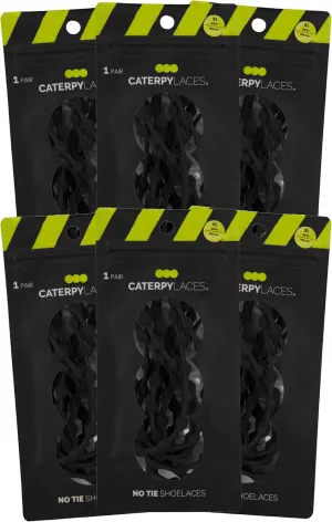 Caterpy Run - The Ultimate Elastic No Tie Shoelaces for Adults & Kids (3 & 6 Pack)