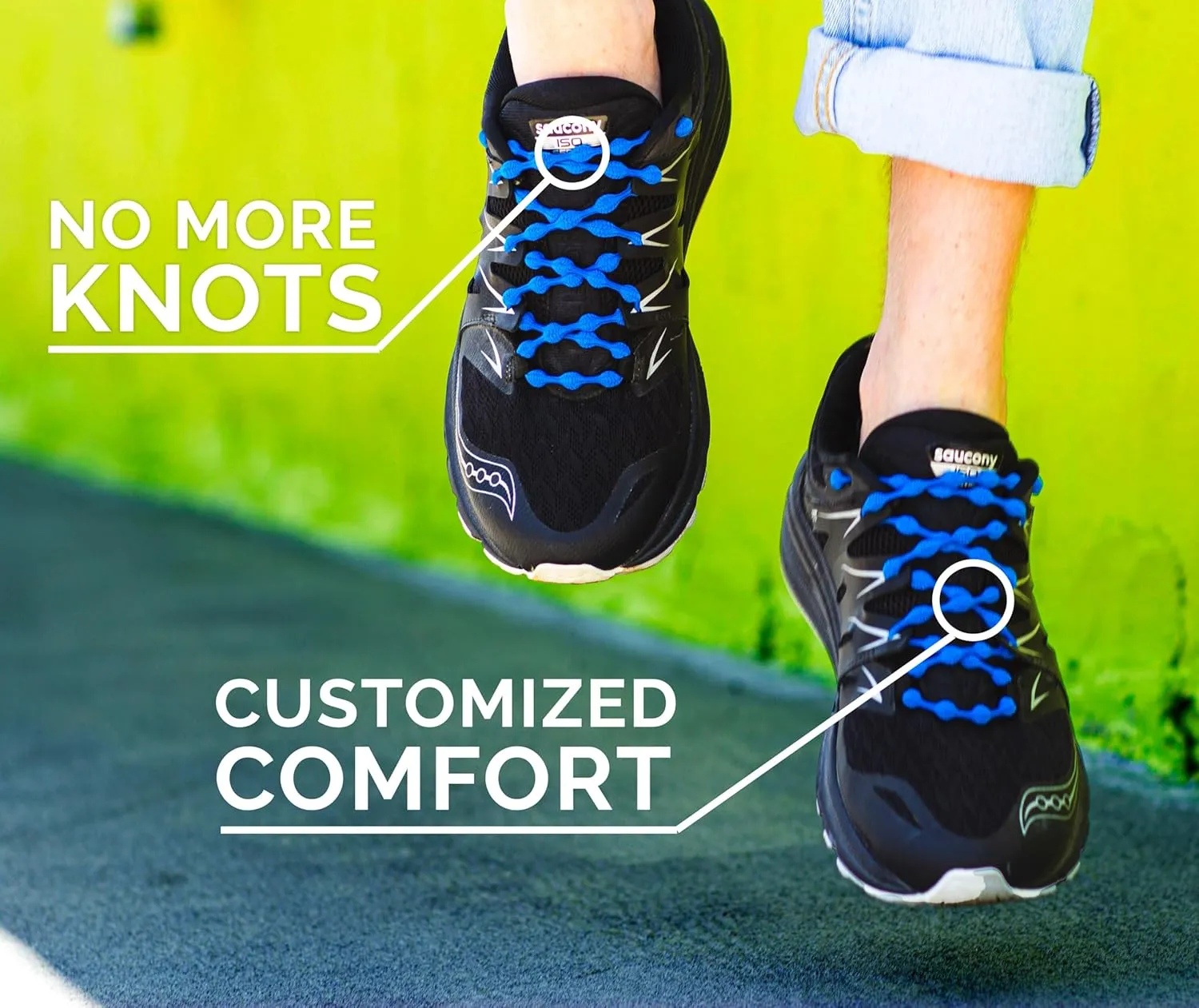 Caterpy RUN - Ultimate Elastic No-Tie Shoelaces | Custom Fit, Comfortable, Easy Install | For Adults, Kids, Running & Sports