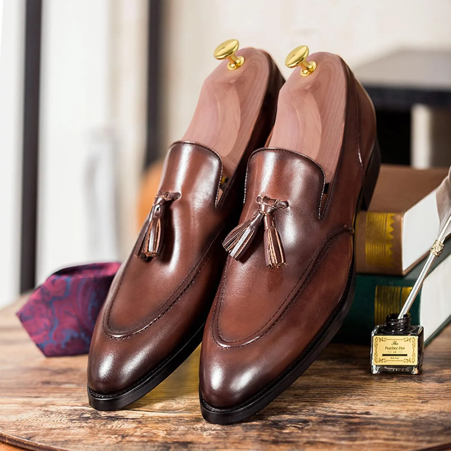 Cedar Shoe Tree for Men Women Red Cedar Wooden Shoe Trees with Twin Tubes