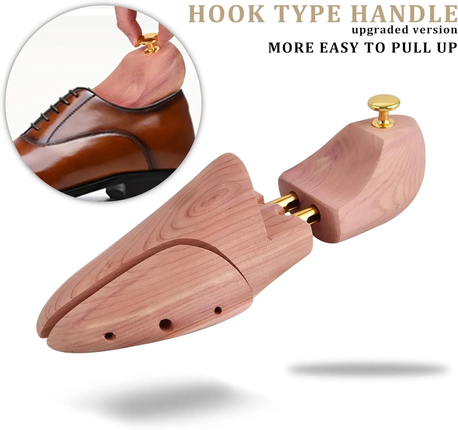 Cedar Shoe Tree for Men Women Red Cedar Wooden Shoe Trees with Twin Tubes