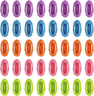 CHENGU 40 Pcs Mop Slippers Shoes Cover for Floor Cleaning Mop Socks Soft Washable Reusable Microfiber Foot Socks Floor Dust Dirt Hair Cleaner for Bathroom Office Kitchen House Cleaning