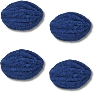 Chunky Yarn No7 Thick Yarn, 250 Grams 32 Yards (Dark Blue, Pack of 4)