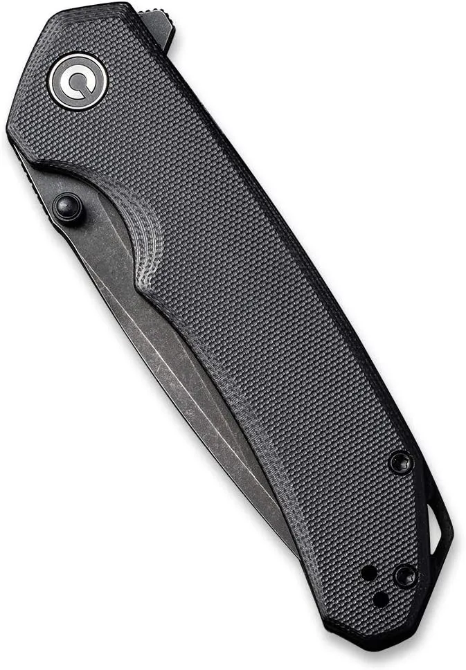 CIVIVI Brazen Folding Pocket Knife,3.5-Inch Tanto D2 Plain Blade,G-10 Outdoor Camping Hiking Knife with Thumb Studs and Flipper opener,Unique Tool Gift for EDC Men Women C2023C (Black)