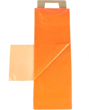 CleverDelights Orange Newspaper Bags - 7.5" x 21" - 500 Pack - 0.8 Mil - Flat Plastic Bags