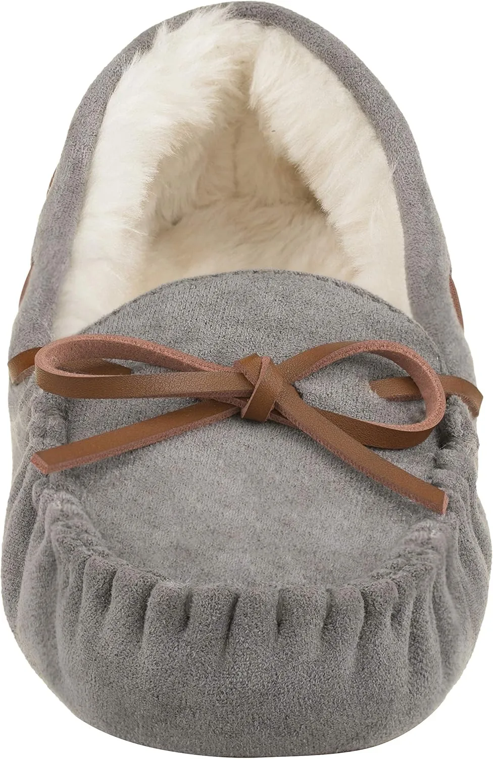 CLOVERLAY Women's Moccasin Faux Fur Suede Moccasins Comfy Soft Indoor Outdoor Slippers Flat Loafer Moccasin