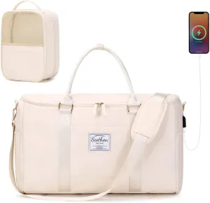 Convertible Travel Garment Bag,Carry On Garment Duffle Bag with Toiletry and Shoe bag,Garment Bags for Travel,2 in 1 Hanging Dress Suitcase Suit Travel Bags for Women with USB Charging Port