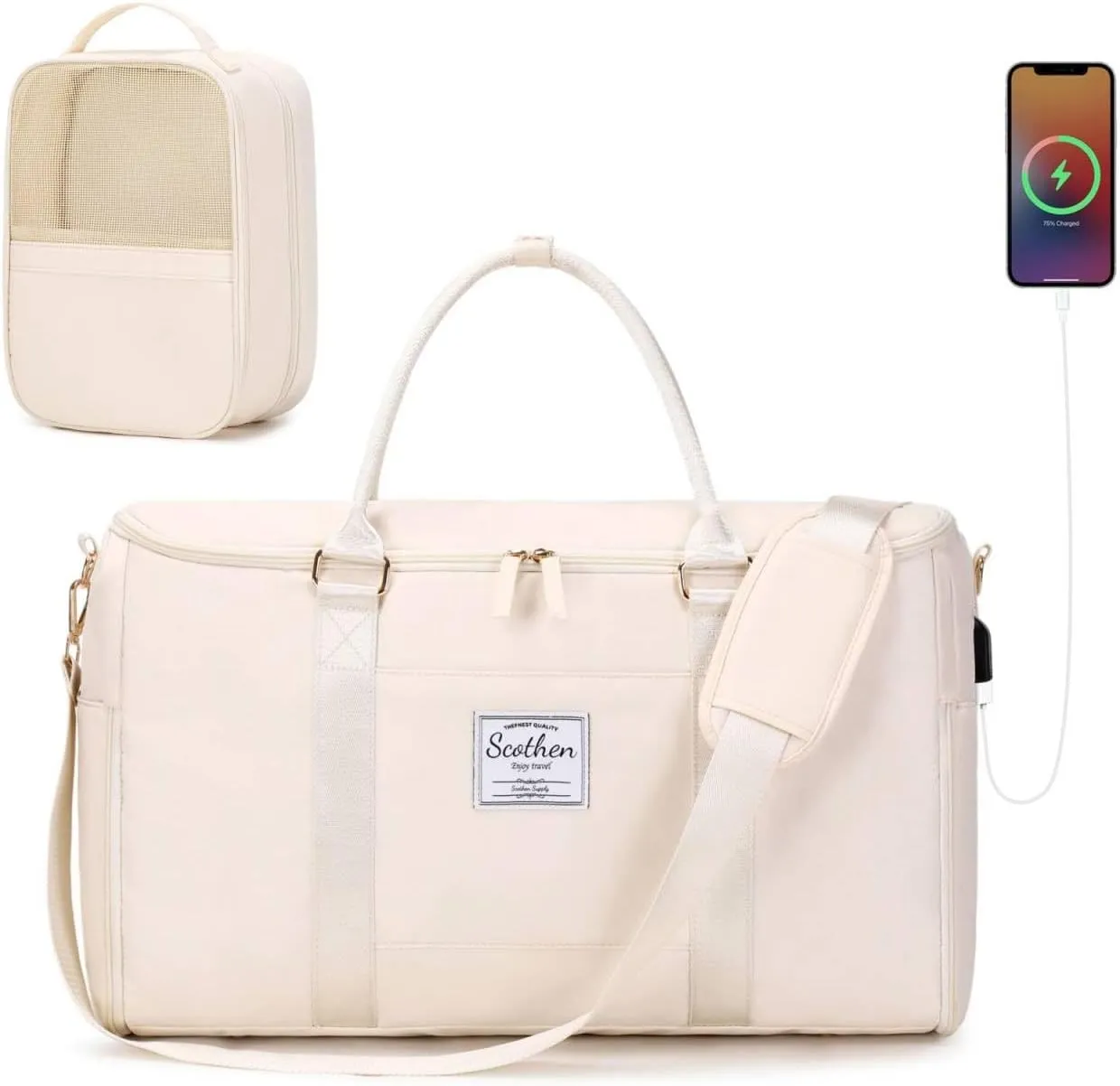 Convertible Travel Garment Bag,Carry On Garment Duffle Bag with Toiletry and Shoe bag,Garment Bags for Travel,2 in 1 Hanging Dress Suitcase Suit Travel Bags for Women with USB Charging Port