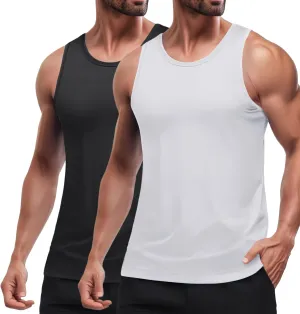 COOFANDY Mens Tank Top UPF 50  Quick Dry Sleeveless Shirts Summer Workout Muscle T Shirt Cool Swim Beach Top