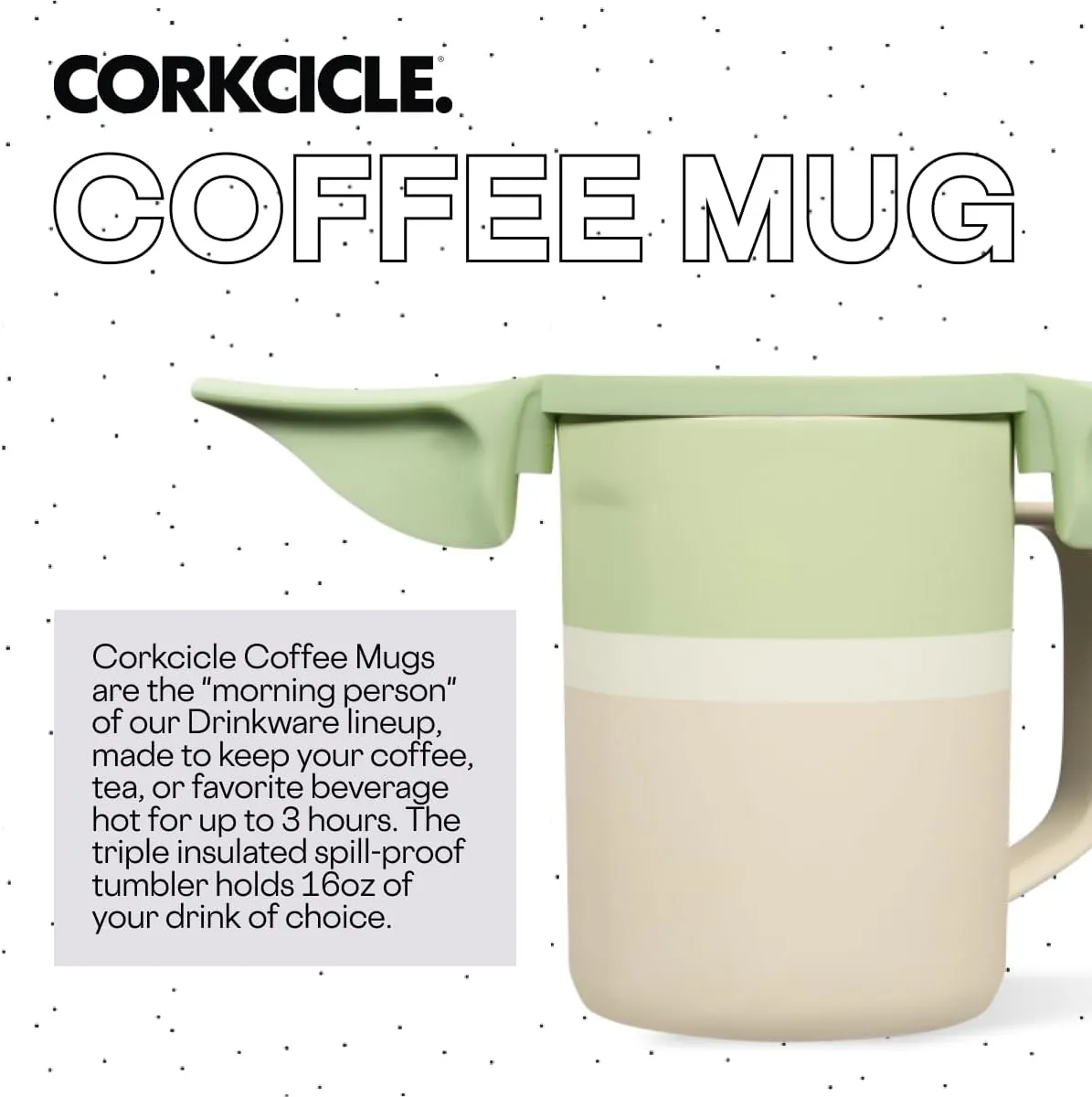 Corkcicle Star Wars Grogu Baby Yoda Insulated Coffee Mug, Triple Insulated Stainless Steel, Easy Grip, Non-slip Bottom, Keeps Beverages Chilled for 9 Hours, Reusable Cup, 16 oz