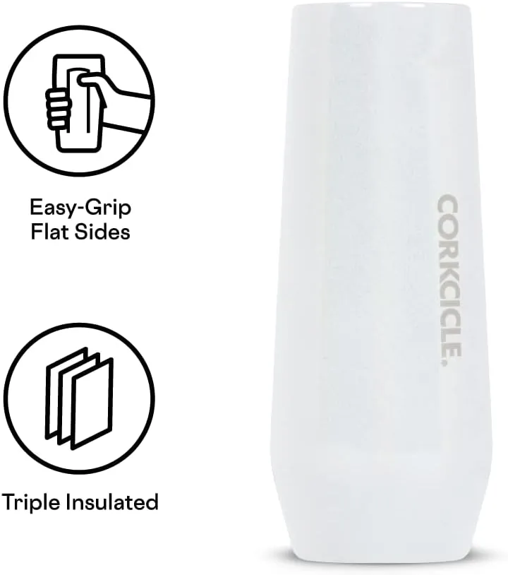 Corkcicle Stemless Flute, Triple Insulated Stainless Steel, Easy Grip, Non-slip Bottom, Keeps Beverages Chilled for 9 Hours, Unicorn Magic, 7 oz