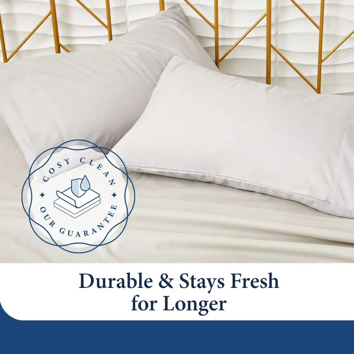 Cosy House Collection Luxury Bamboo Sheets - Blend of Rayon Derived from Bamboo - Cooling & Breathable, Silky Soft, 16-Inch Deep Pockets - 4-Piece Bedding Set - Queen, Silver