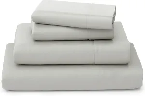 Cosy House Collection Luxury Bamboo Sheets - Blend of Rayon Derived from Bamboo - Cooling & Breathable, Silky Soft, 16-Inch Deep Pockets - 4-Piece Bedding Set - Queen, Silver