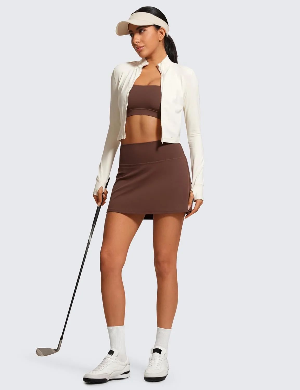 CRZ YOGA Butterluxe Skirts for Women High Waisted A Line Tennis Golf Athletic Casual Skorts with Pockets