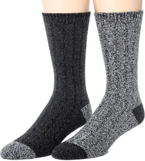 Cuddl Duds Mens 2 Pair Pack Classic Comfort Multicolor Assorted Easy Care Crew Socks