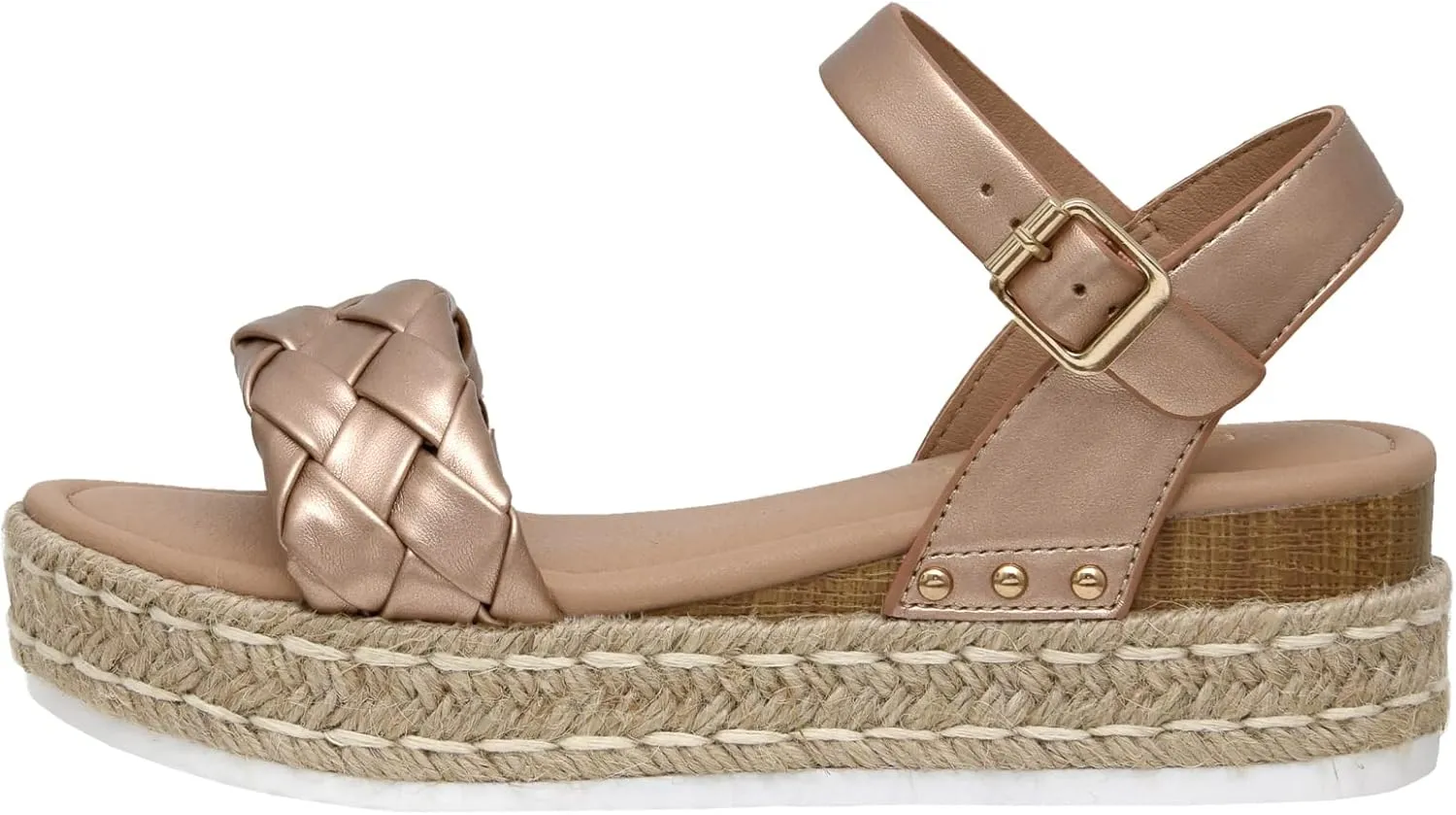 CUSHIONAIRE Women's Mae woven espadrille wedge sandal