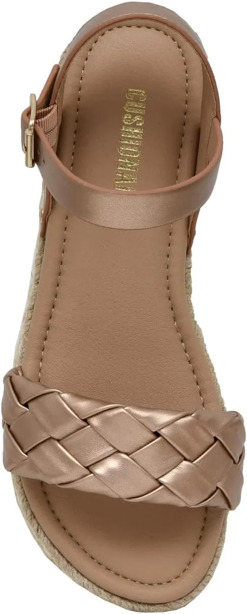 CUSHIONAIRE Women's Mae woven espadrille wedge sandal