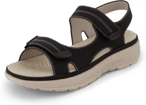 CUSHIONAIRE Women's Magee comfort footbed outdoor sandal with adjustable strap and  Memory Foam, Wide Widths Available