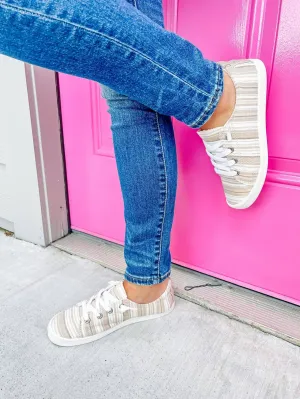 Dallas Tan Multi Strip Sneaker