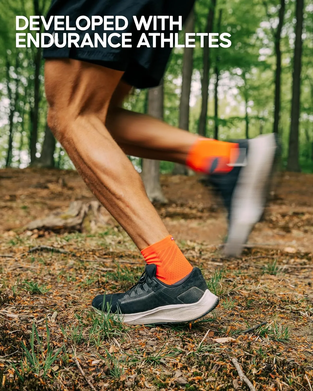 DANISH ENDURANCE Anti-Friction Running Socks, Grip Pads, Lightweight, Cushioned, Unisex, 2-Pack