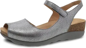 Dansko Marcy Slip-On Wedge Sandal for Women - Comfortable Wedge Shoes with Arch Support -Adjustable Hook & Loop Strap - Versatile Casual to Dressy Footwear - Lightweight Rubber Outsole