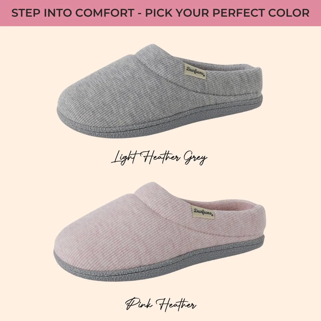 Dearfoams Women's Lacey Memory Foam Comfort Easy On/Off Clog Slipper