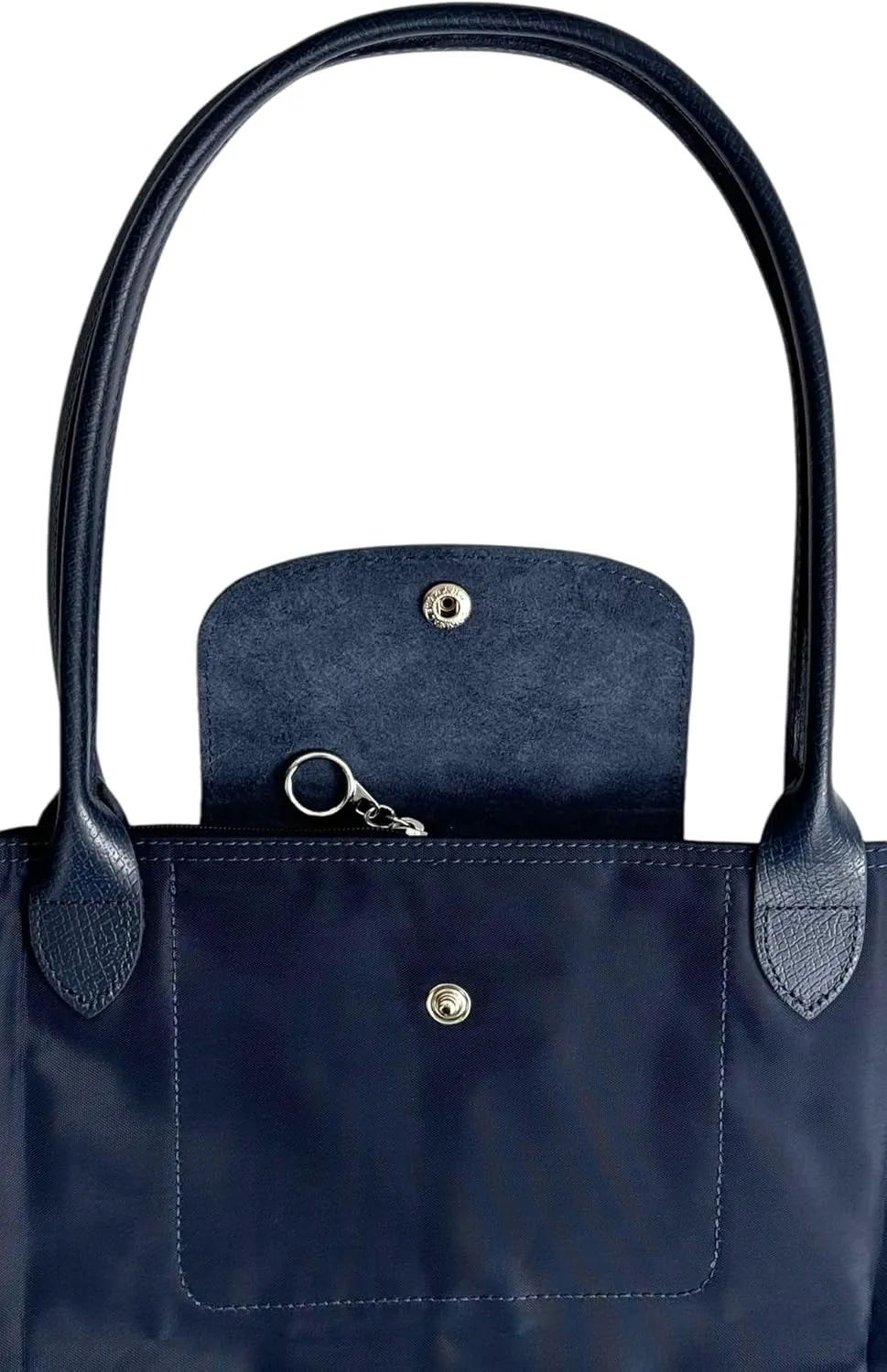 Designer-like Tote | Genuine Leather Trimming | Foldable | Nylon | Lightweight | Zipper Closure | Flat Inside Pockets