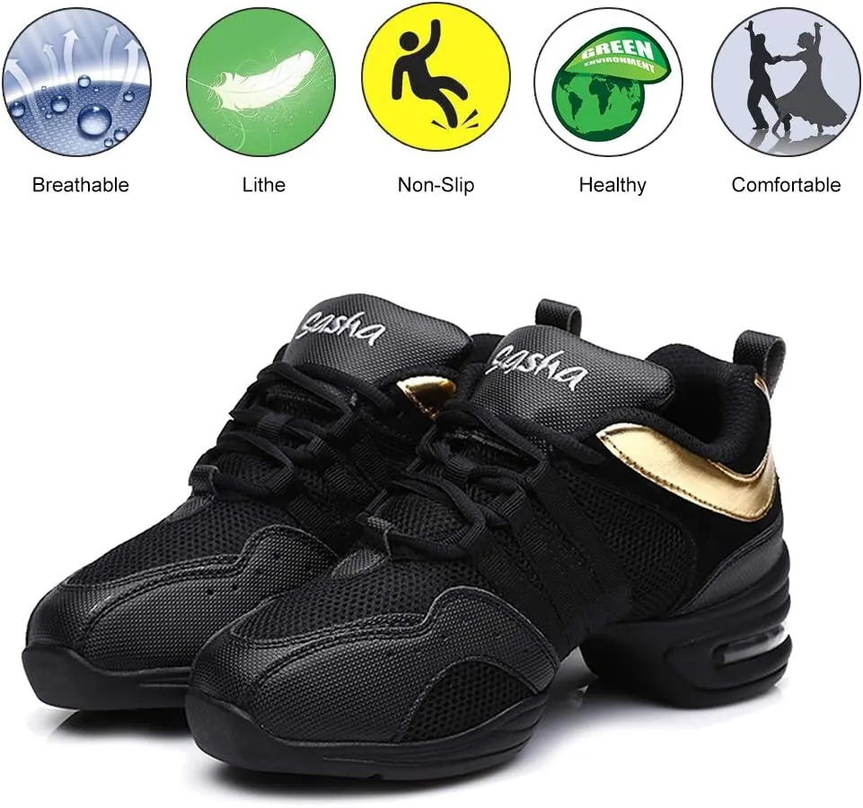 DKZSYIM Men and Women's Boost Dance Sneaker/Modern Jazz Ballroom Performance Dance-Sneakers Sports Shoes,Model B55/B56