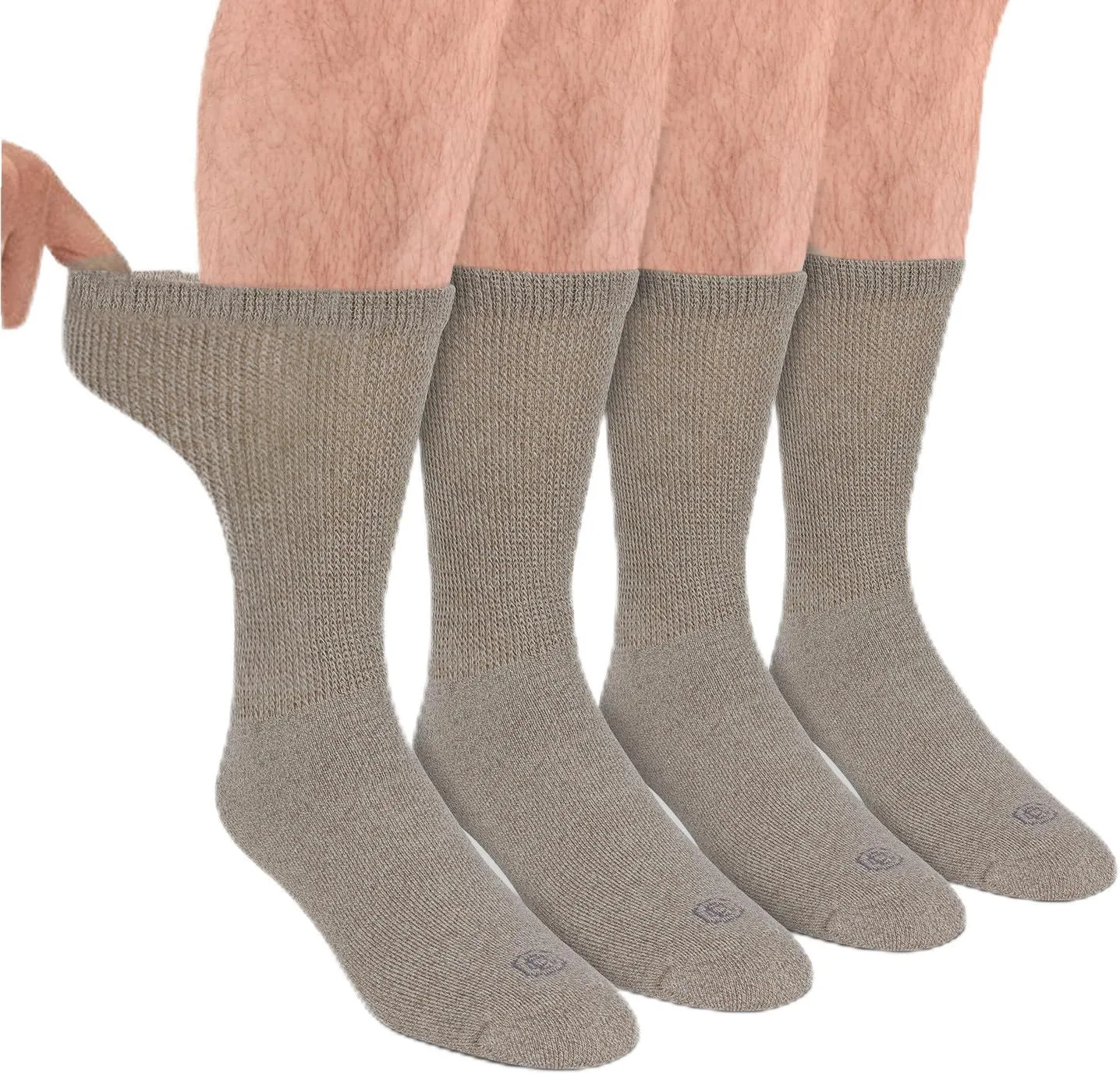 Doctor's Choice Diabetic Socks for Men, Seamless Socks with Non Binding Top, 4 Pairs, Large 9-12 & X-Large 13-15