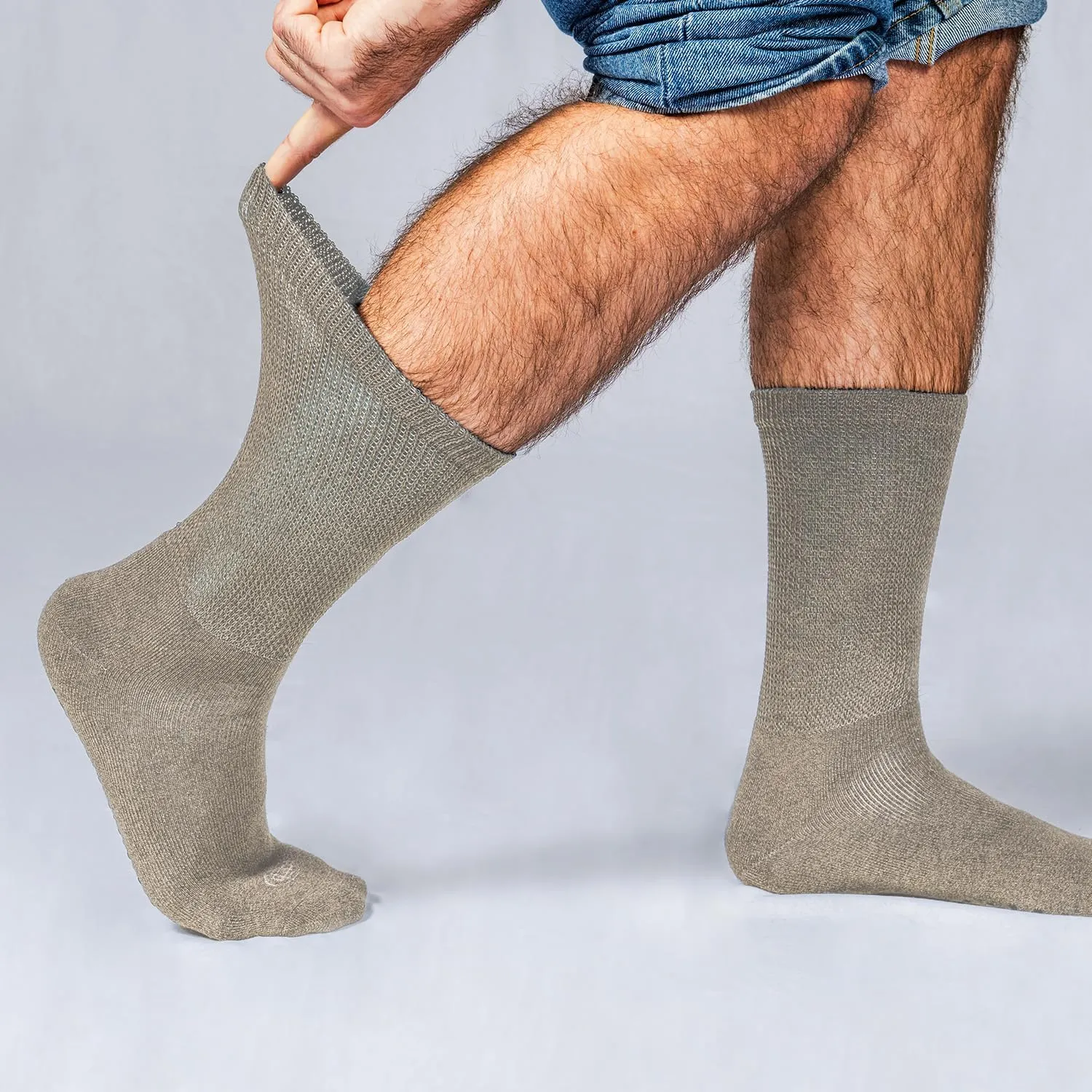 Doctor's Choice Diabetic Socks for Men, Seamless Socks with Non Binding Top, 4 Pairs, Large 9-12 & X-Large 13-15