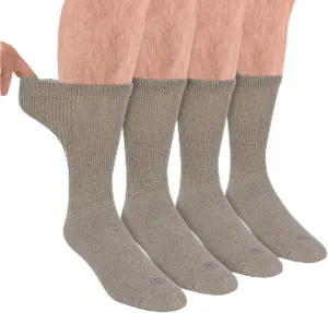 Doctor's Choice Diabetic Socks for Men, Seamless Socks with Non Binding Top, 4 Pairs, Large 9-12 & X-Large 13-15